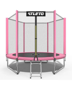 Батут Atleto 42400498 із зовнішньою сіткою 183 см рожевий