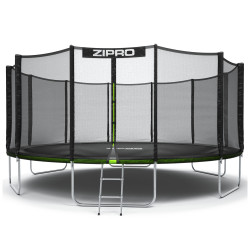 Батут Zipro Jump Pro з зовнішньою сіткою 16 футів 496 см чорно-зелений