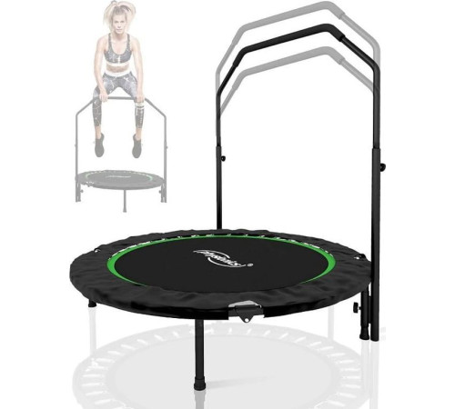 Батут для фітнесу Physionics JG86931 з поручнем 3,5 футів 101 см чорно-зелений