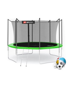 Батут Hop-Sport з внутрішньою сіткою 12 футів 366 см зелений