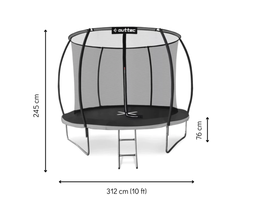 Батут Outtec Premium 10ft (312см) чорно-сірий з внутрішньою сіткою