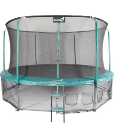 Батут Jumpi Maxy Comfort з внутрішньою сіткою 435 см зелений
