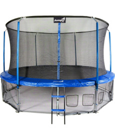Батут Jumpi Maxy Comfort з внутрішньою сіткою 435 см синій