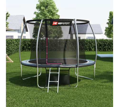 Батут Hop-Sport Premium 10ft (305cm) чорно-сірий з внутрішньою сіткою