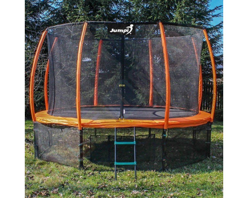 Садовий батут Jumpi Maxy Comfort Plus з внутрішньою сіткою 12,5 FT 374 см помаранчевий