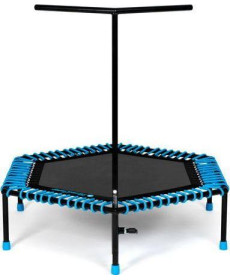 Батут для фітнесу Fit and Jump 3142 з поручнем 4 фути 126 см чорно-синій