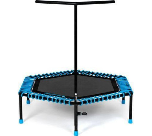 Батут для фітнесу Fit and Jump 3142 з поручнем 4 фути 126 см чорно-синій