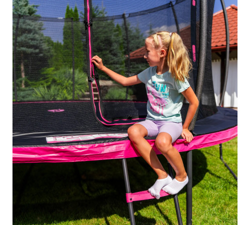 Батут THUNDER INSIDE ULTRA з внутрішньою сіткою 8 футів 244 см чорно-рожевий