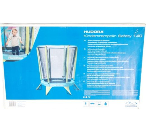 Батут Hudora Safety з внутрішньою сіткою 4.5 футів 140 см блакитно-зелений Батут Hudora Safety з внутрішньою сіткою 4.5 футів 140 см блакитно-зелений