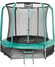 Батут Jumpi Maxy Comfort з внутрішньою сіткою 244 см  зелений