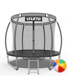 Батут Atleto 42400468 з внутрішньою сіткою 252 см чорний