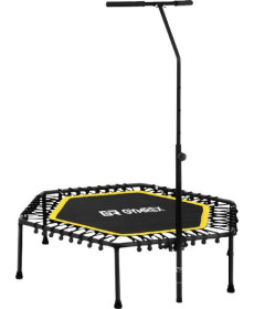 Батут для фітнесу Gymrex GR-HT110R з поручнем 4 фути 124 см чорно-жовтий