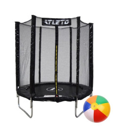 Батут Atleto 42400450 з зовнішньою сіткою 183 см чорний