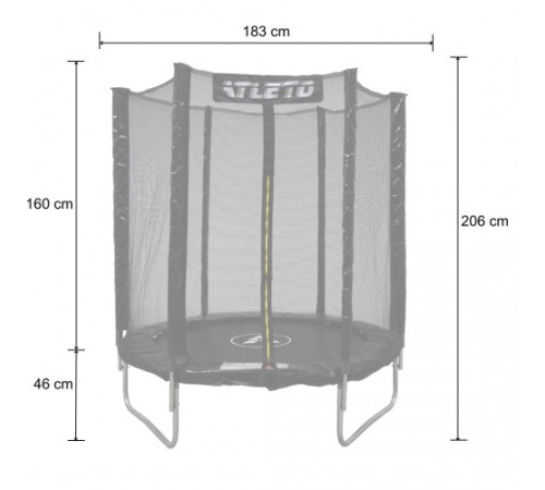 Батут Atleto 42400450 з зовнішньою сіткою 183 см чорний Батут Atleto 42400450 з зовнішньою сіткою 183 см чорний