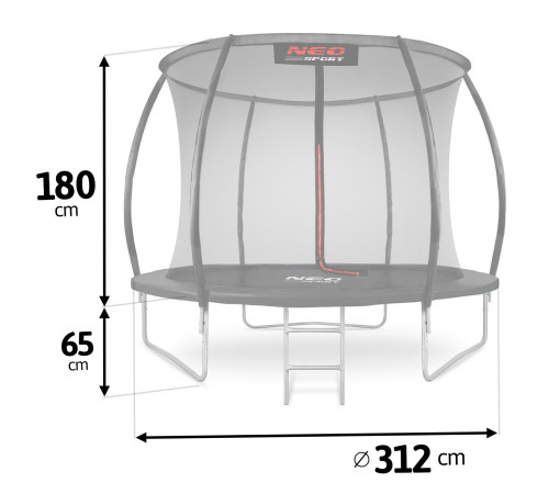 Батут садовий профільований 10 футів/ 312 см з сіткою Neo-Sport