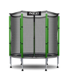 Батут Neo-Sport NS-04Z240F з зовнішньою сіткою 4,5 фути 140 см зелений