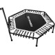 Батут для фітнесу Gymrex fitness GR-HT110B з поручнем 4 фути 124 см чорний