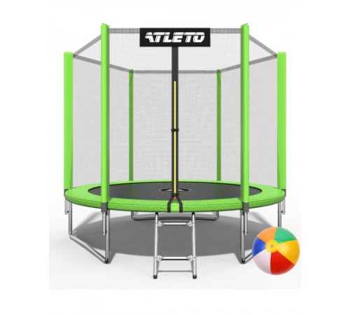 Батут Atleto 42400444 з зовнішньою сіткою 252 см зелений Батут Atleto 42400444 з зовнішньою сіткою 252 см зелений