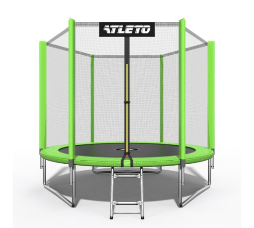 Батут Atleto 42400444 з зовнішньою сіткою 252 см зелений Батут Atleto 42400444 з зовнішньою сіткою 252 см зелений