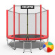 Батут Atleto 42400445 з зовнішньою сіткою 252 см червоний