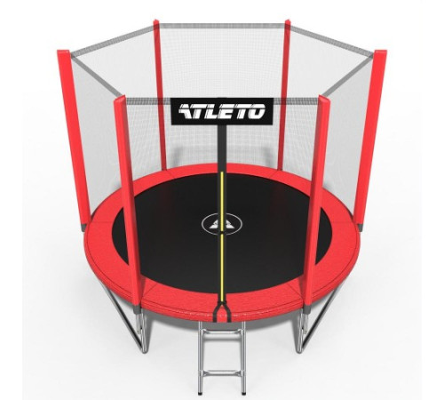 Батут Atleto 42400445 з зовнішньою сіткою 252 см червоний Батут Atleto 42400445 з зовнішньою сіткою 252 см червоний