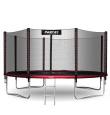 Trampolina ogrodowa 12ft/374cm z siatką zewnętrzną i drabinką Neo-Sport