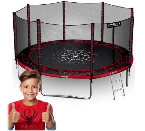 Trampolina ogrodowa 12ft/374cm z siatką zewnętrzną i drabinką Neo-Sport Trampolina ogrodowa 12ft/374cm z siatką zewnętrzną i drabinką Neo-Sport