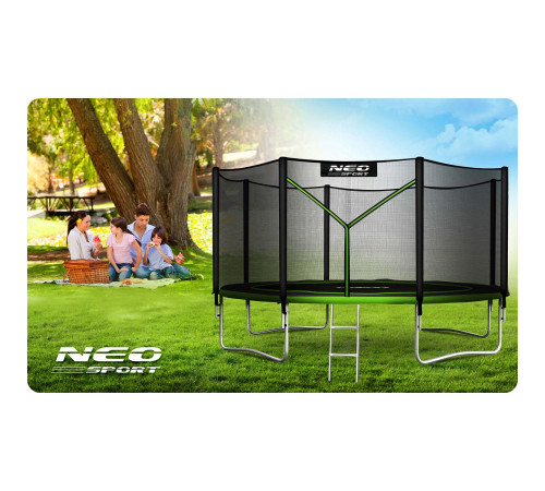 Trampolina ogrodowa 12ft/374cm z siatką zewnętrzną i drabinką Neo-Sport Trampolina ogrodowa 12ft/374cm z siatką zewnętrzną i drabinką Neo-Sport