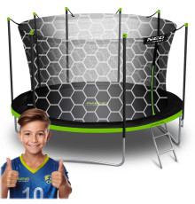Trampolina ogrodowa 13ft/404cm z siatką wewnętrzną i drabinką Neo-Sport