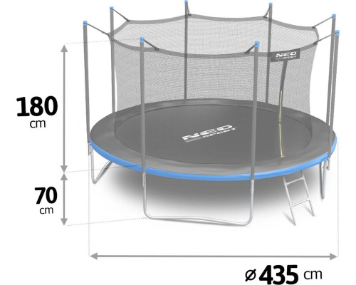 Садовий батут Neo-Sport NS-14W241 з внутрішньою сіткою 14 FT 435 см
