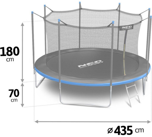 Садовий батут Neo-Sport NS-14W241 з внутрішньою сіткою 14 FT 435 см