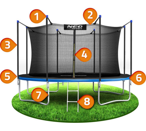Садовий батут Neo-Sport NS-14W241 з внутрішньою сіткою 14 FT 435 см