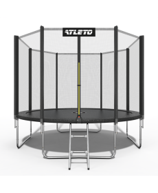 Батут Atleto 42400459 з зовнішньою сіткою 374 см чорний