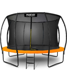 Батут Neo-Sport з внутрішньою сіткою 12,5 футів 374 см чорно-памаранчевий