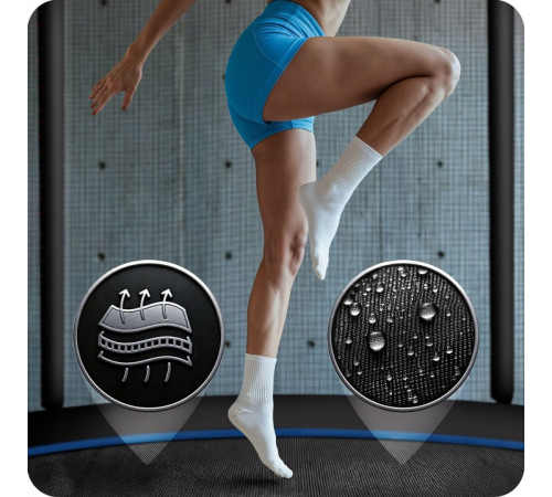 Батут Neo-Sport NS-15Z221 з зовнішньою сіткою 15 футів 465 см, чорно-синій