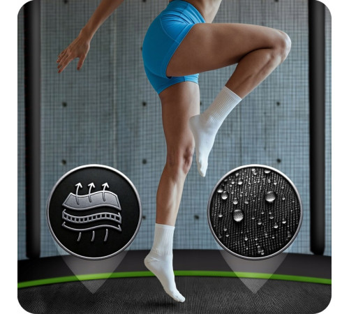 Батут Neo-Sport NS-15Z231 з зовнішньою сіткою 15 футів 465 см, чорно-зелений