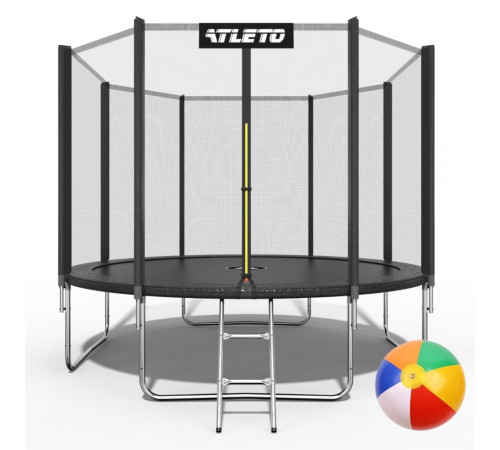 Батут Atleto 42400464 з зовнішньою сіткою 404 см чорний Батут Atleto 42400464 з зовнішньою сіткою 404 см чорний