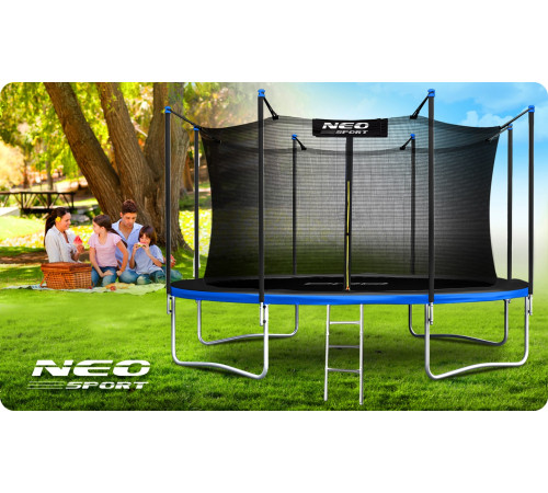 Батут Neo-Sport NS-15W241 із внутрішньою сіткою 15 футів 465 см, чорно-синій