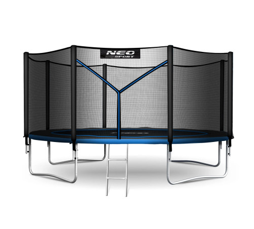 Батут Neo-Sport NS-14Z221 із зовнішньою сіткою 14 футів 435 см, чорно-синій