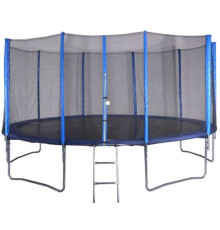 Trampolina Czarno-Niebieska Ogrodowa Z Siatką