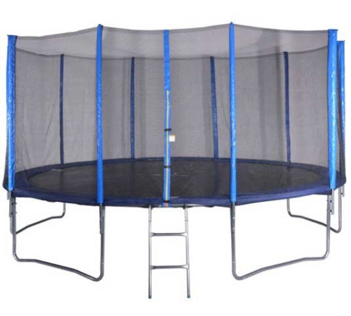 Trampolina Czarno-Niebieska Ogrodowa Z Siatką