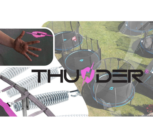 Батут THUNDER OUTSIDE PRO з зовнішньою сіткою 6 футів 183 см чорно-рожевий Батут THUNDER OUTSIDE PRO з зовнішньою сіткою 6 футів 183 см чорно-рожевий