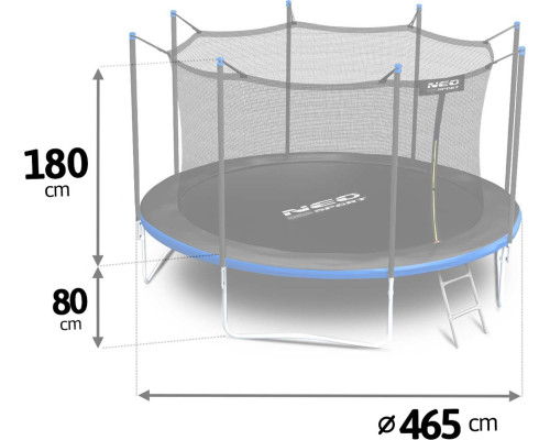 Садовий батут Neo-Sport NS-15W241 з сіткою для приміщень 15 FT 465 см