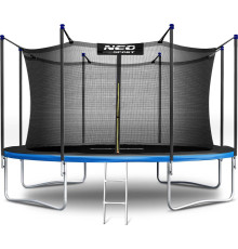 Батут Neo-Sport з внутрішньою сіткою 15 футів 465 см чорно-синій