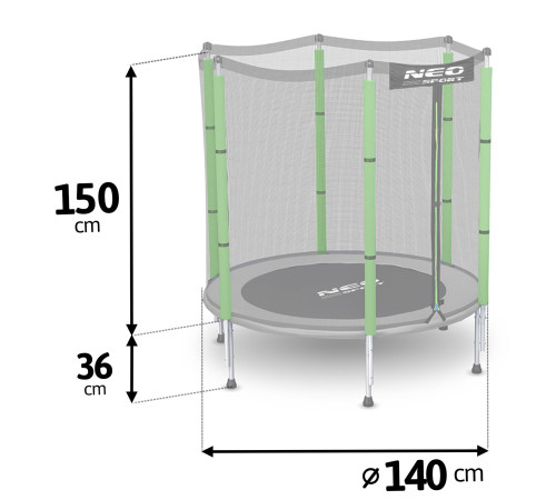 Trampolina ogrodowa dla dzieci 140 cm 4,5ft Neo-Sport
