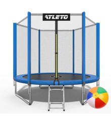 Батут Atleto 42400454 з зовнішньою сіткою 312 см синій
