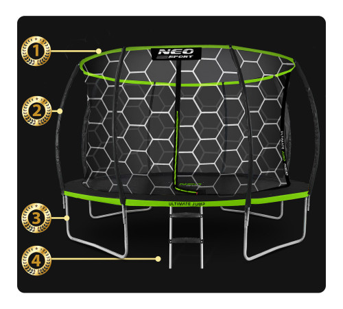 Trampolina ogrodowa profilowana 14ft/435cm z siatką wewnętrzną Neo-Sport Trampolina ogrodowa profilowana 14ft/435cm z siatką wewnętrzną Neo-Sport
