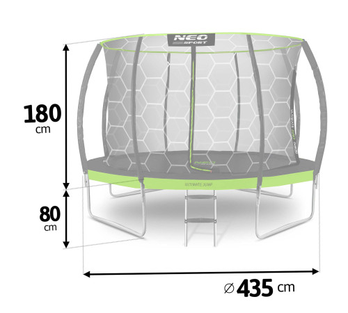 Trampolina ogrodowa profilowana 14ft/435cm z siatką wewnętrzną Neo-Sport Trampolina ogrodowa profilowana 14ft/435cm z siatką wewnętrzną Neo-Sport