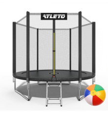 Батут Atleto 42400455 з зовнішньою сіткою 312 см чорний