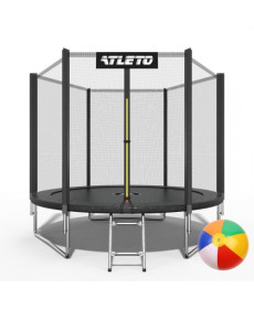 Батут Atleto 42400455 з зовнішньою сіткою 312 см чорний